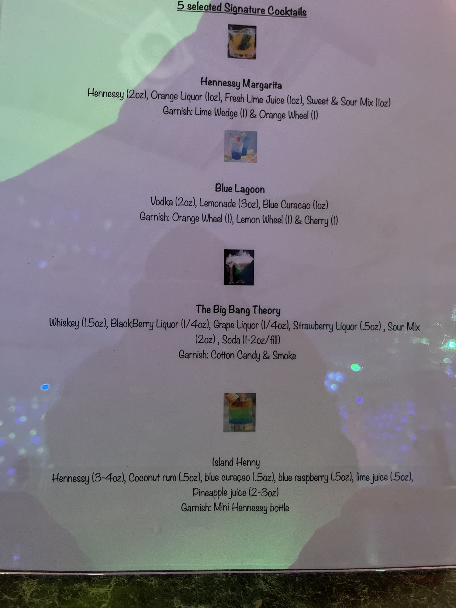 Kotton Bar and Grill Menu