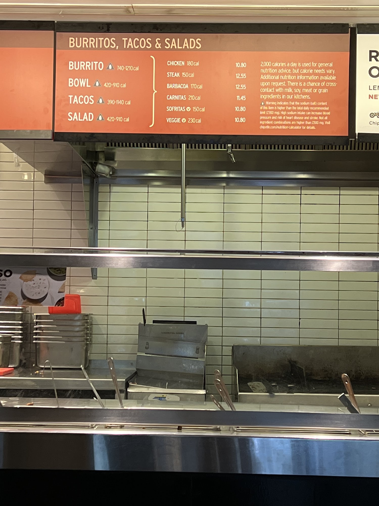 Chipotle Mexican Grill Menu