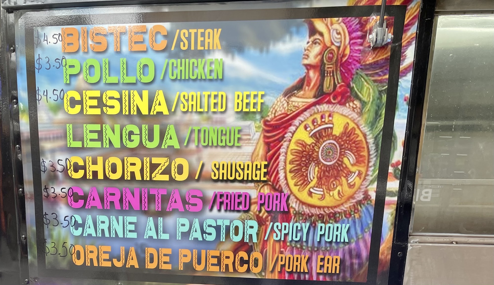 Pedacito De Mexico II Food Truck Menu