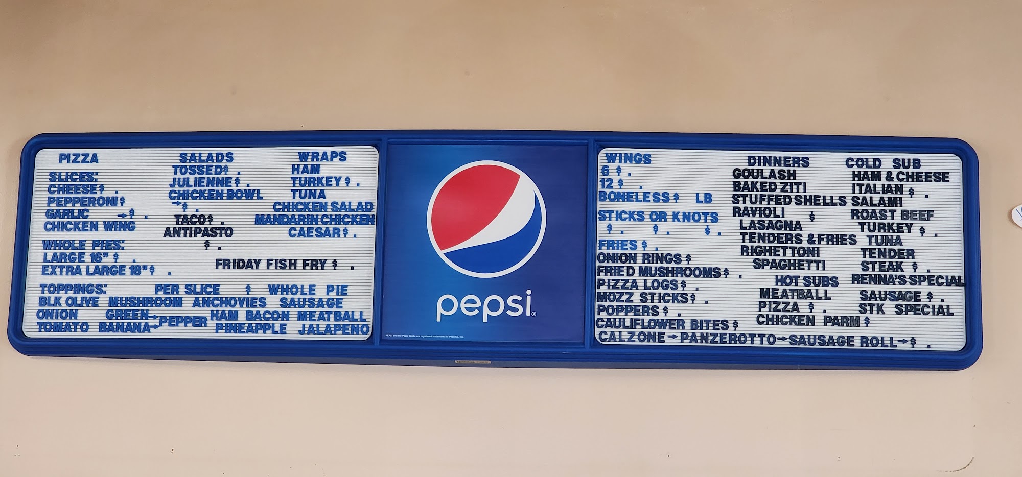 Renna's West & Mio Gelato Cafe Menu