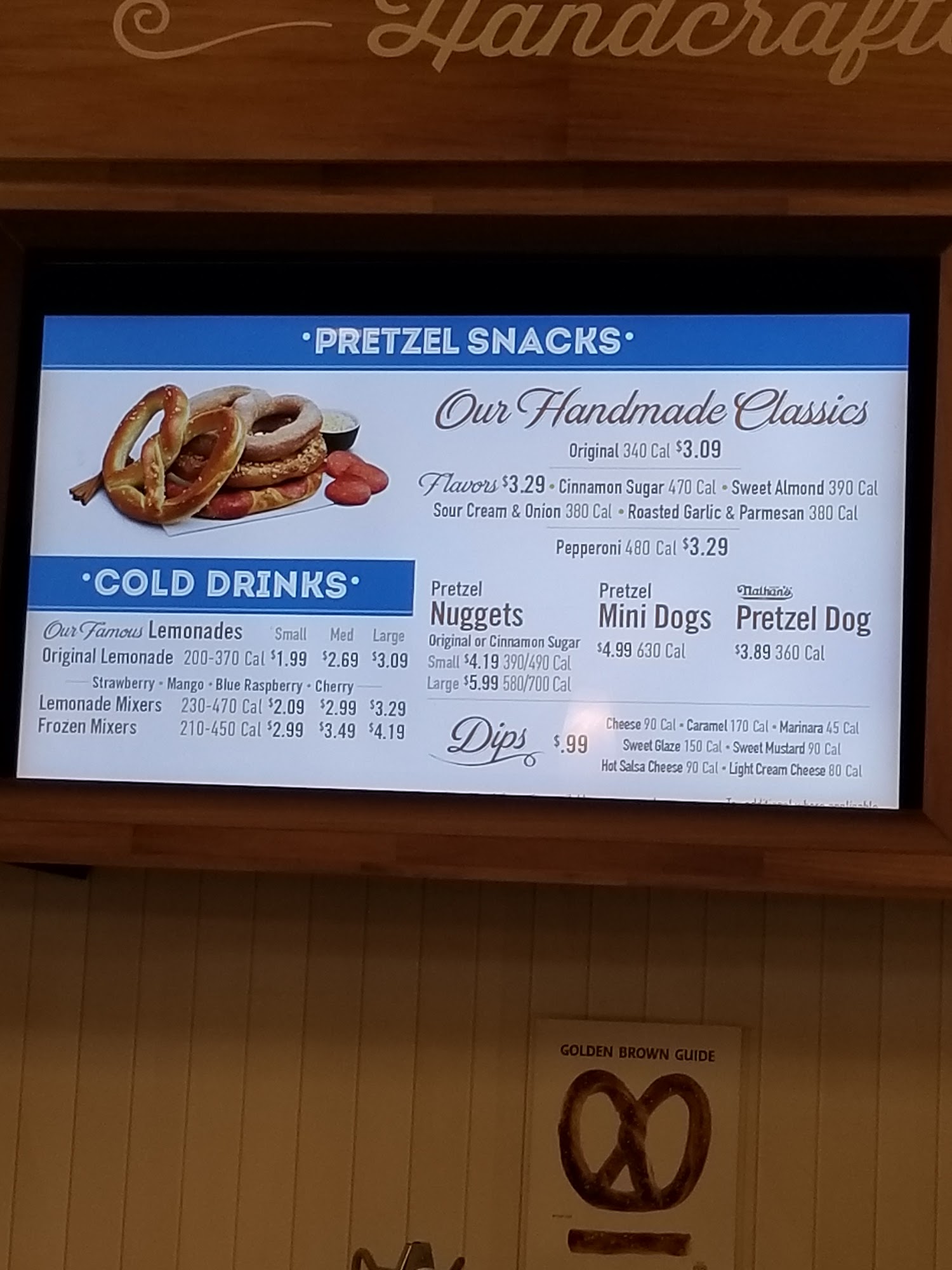 Auntie Anne's Menu