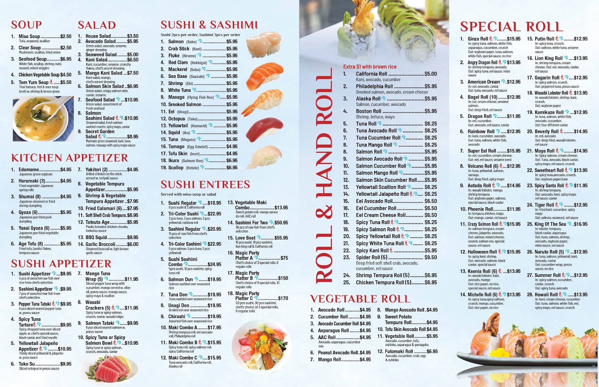 Ginza sushi & Cajun seafood Menu