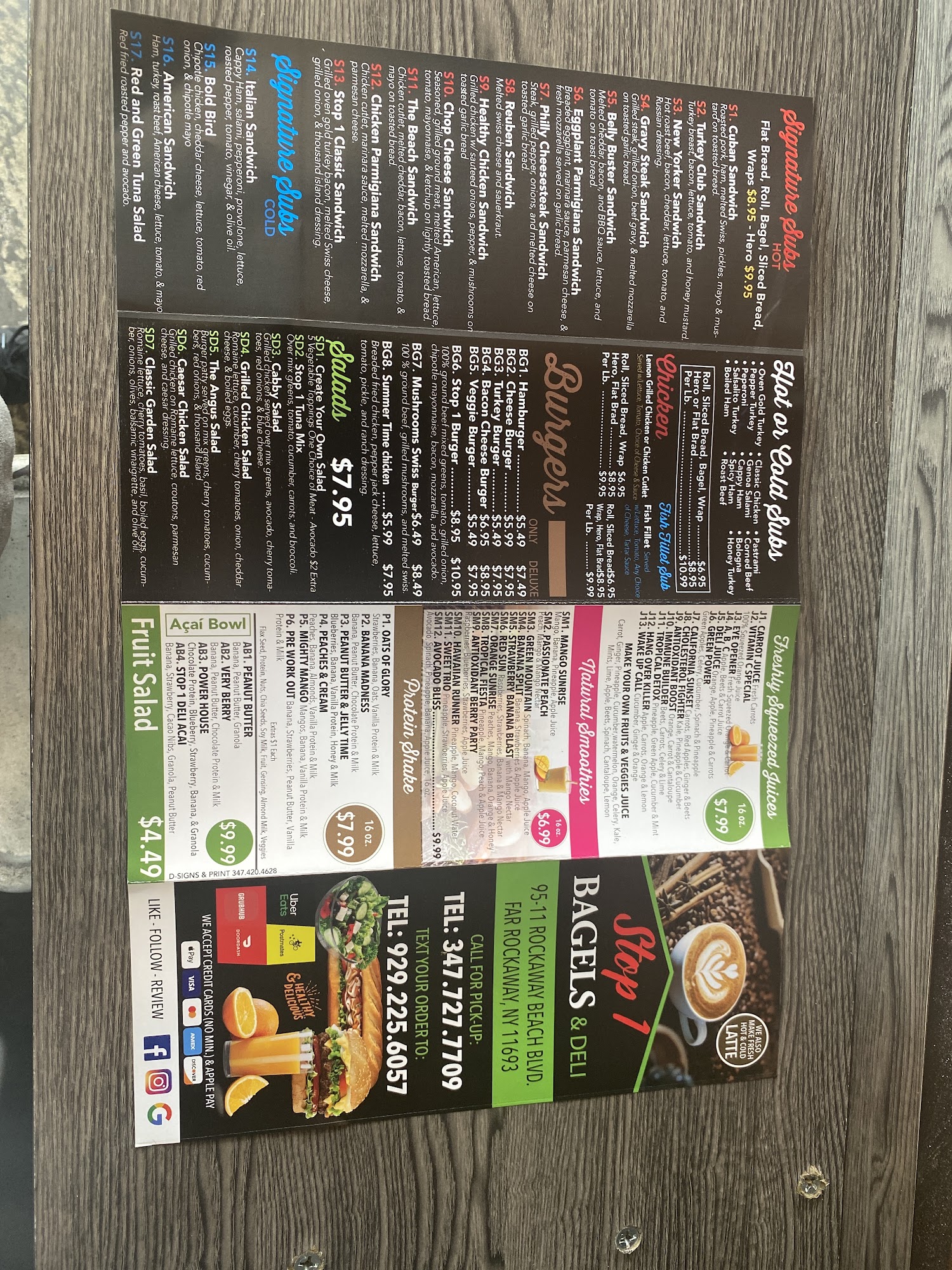 Stop 1 Bagel & Deli Menu