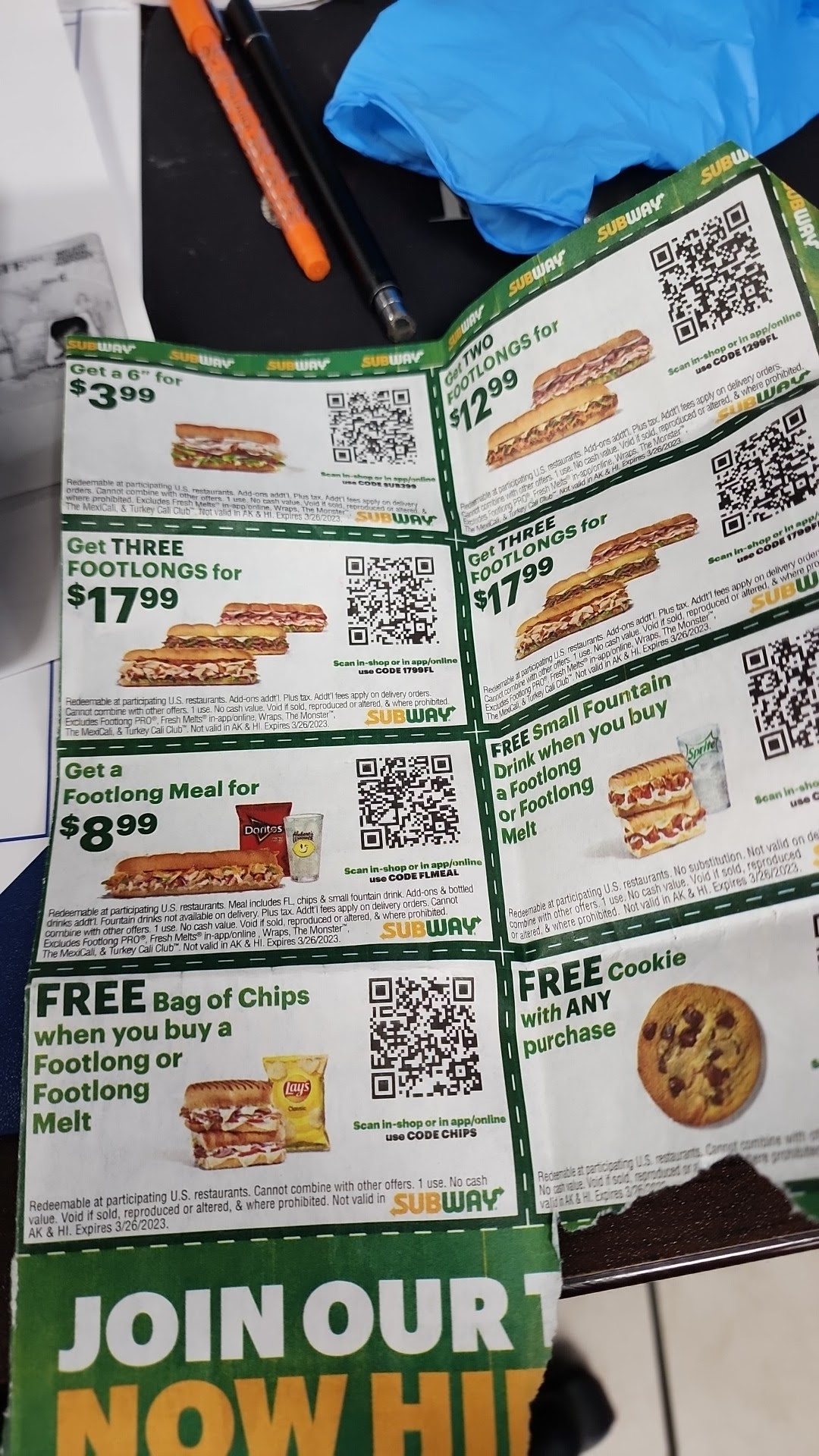Subway Menu