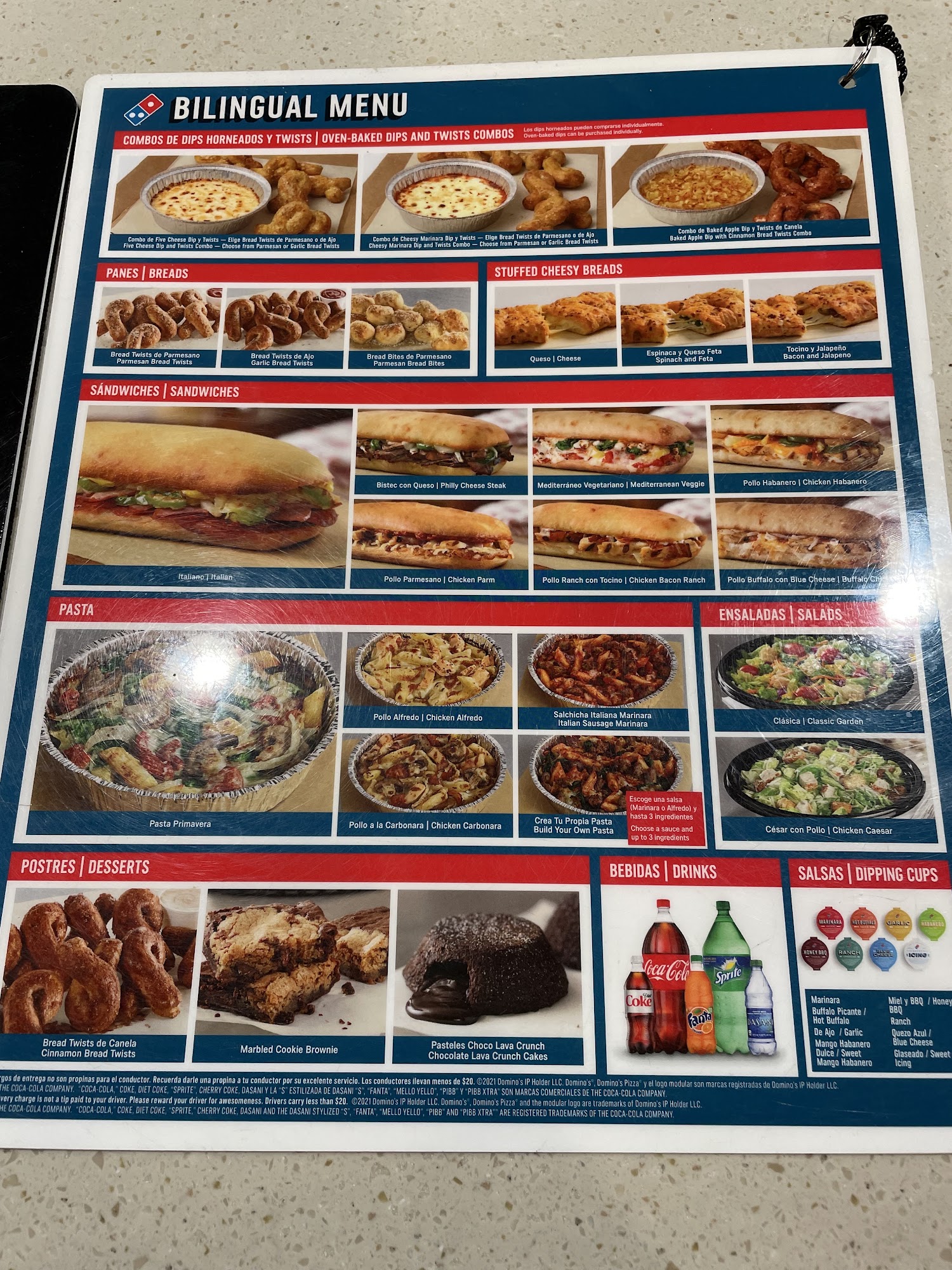 Domino's Pizza Menu