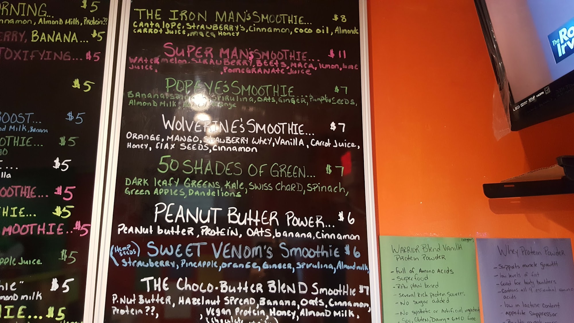 Lifestyle Juice Bar Menu