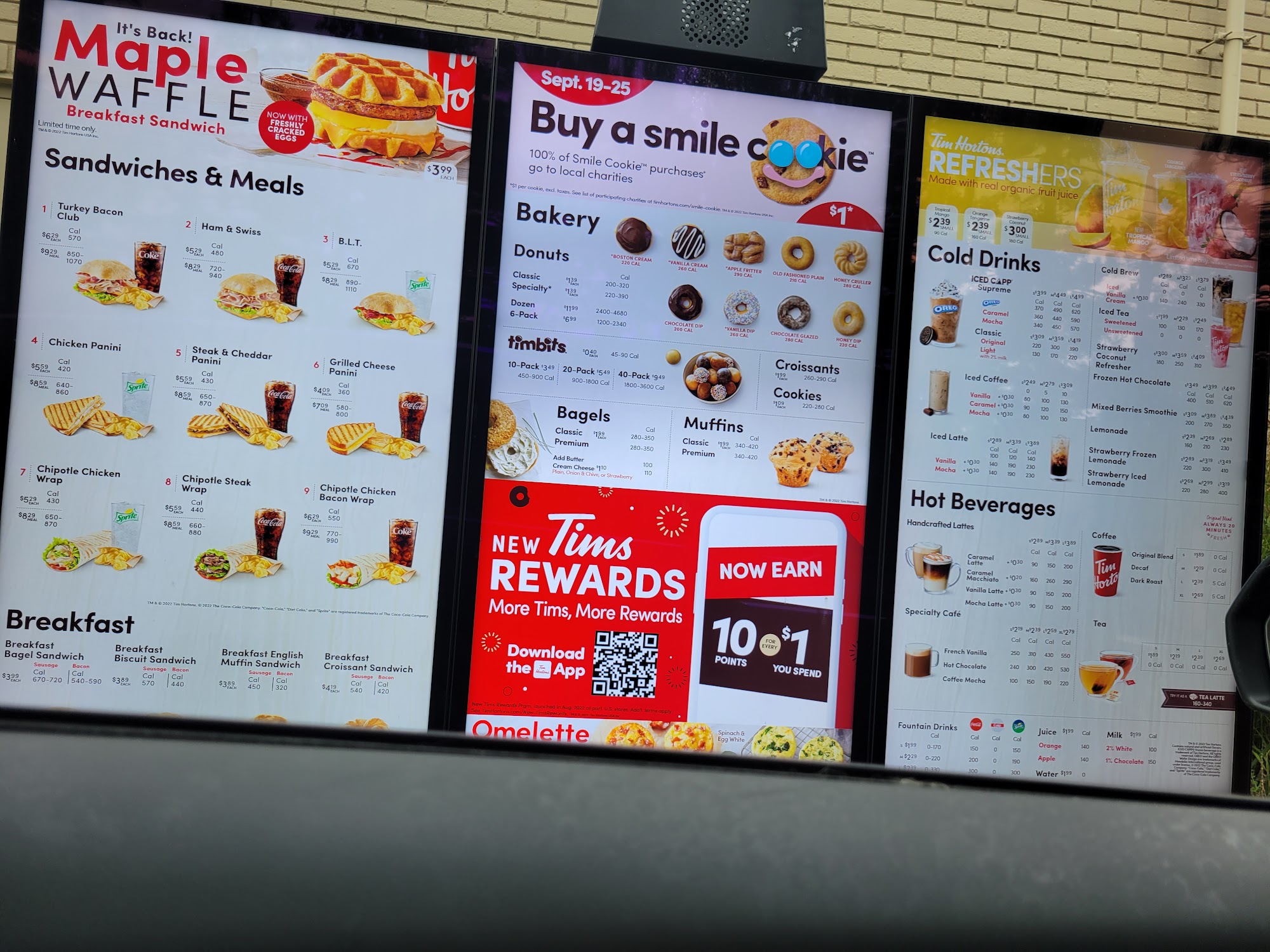 Tim Hortons Menu