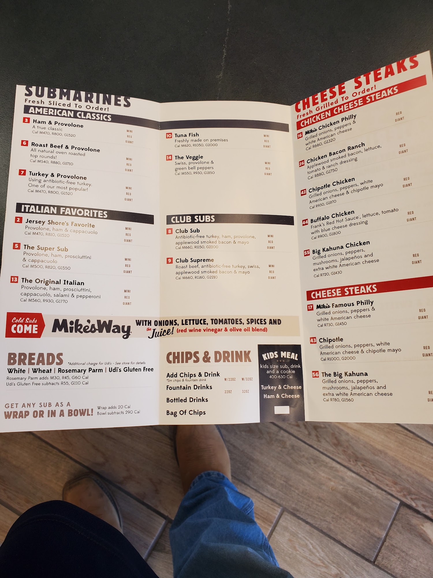 Jersey Mike's Subs Menu