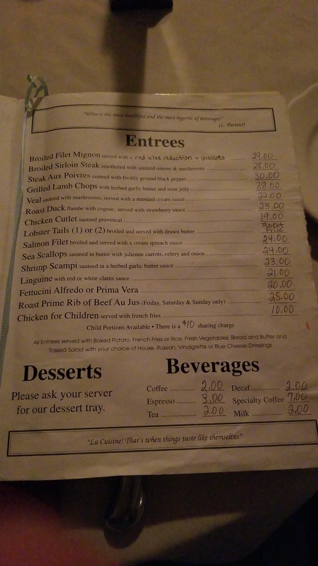 The Bruynswyck Inn II Menu