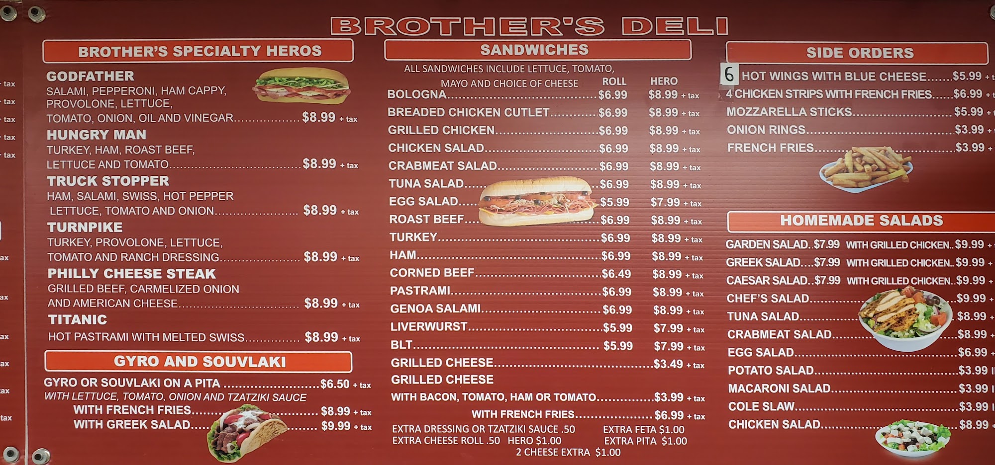 Brother's Deli Inc Menu