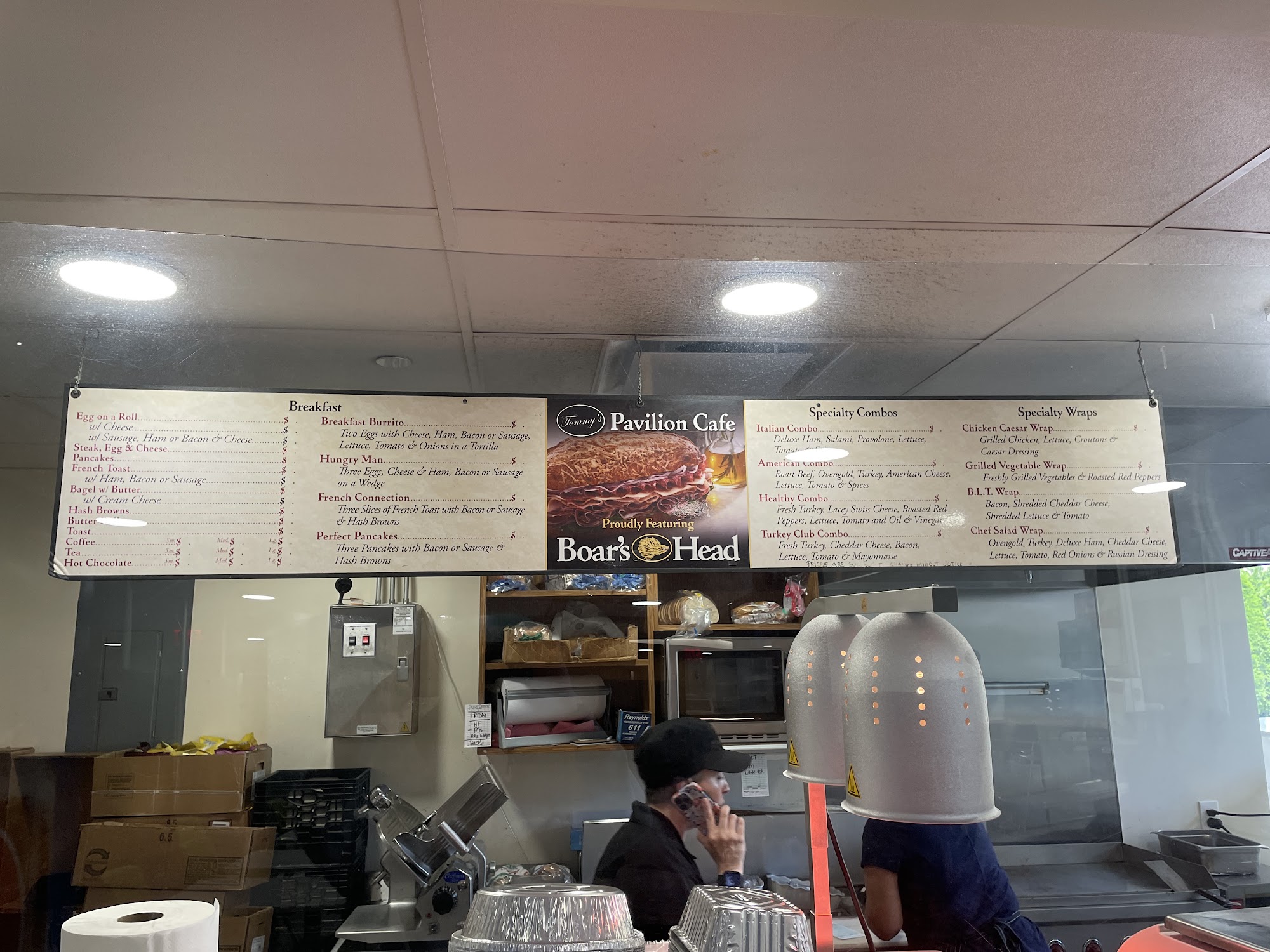 Tommy's Pavilion Cafe Menu