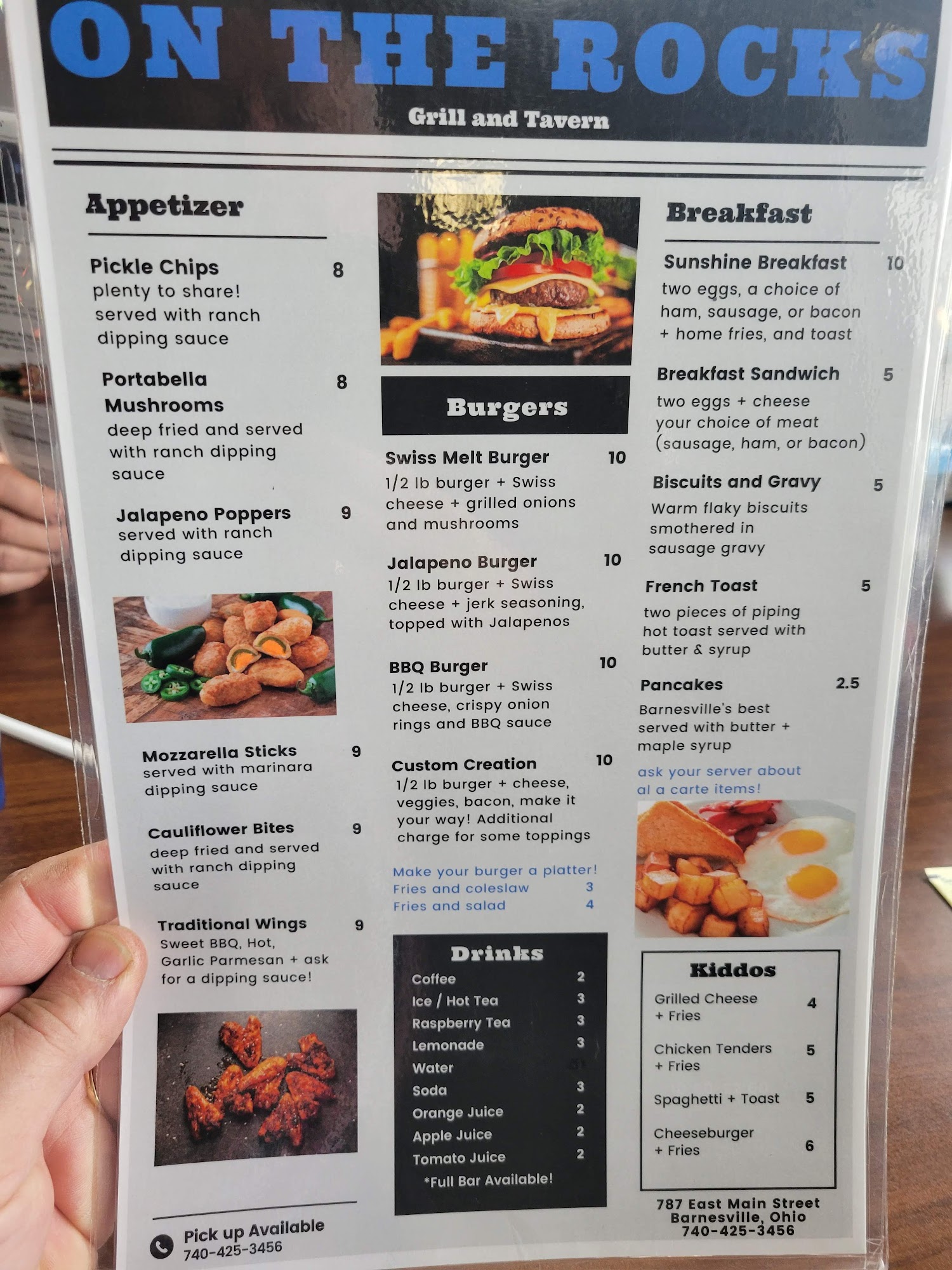 On the Rocks Grill and Tavern Menu