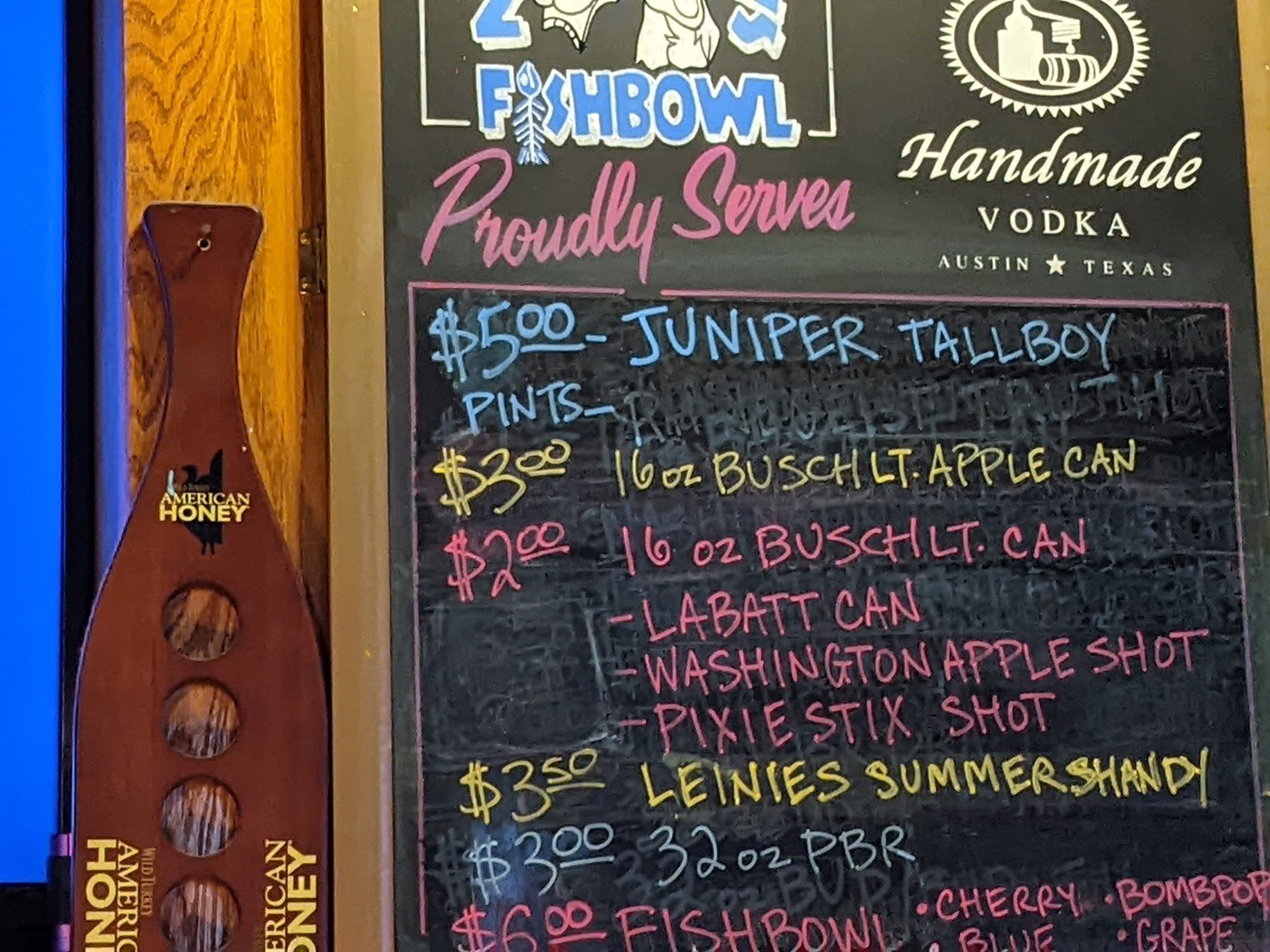 Nate & Wally's Fish Bowl Menu