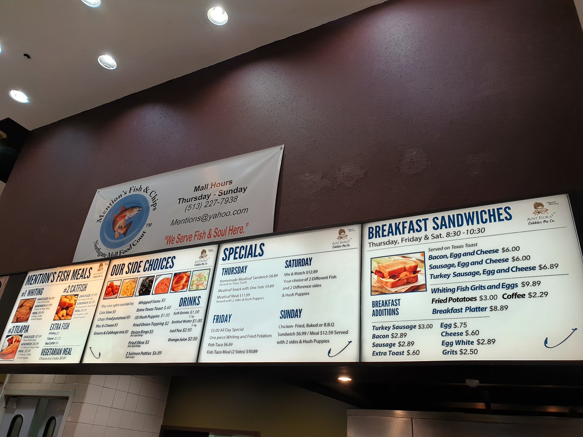 Mentions Fish and Chips Menu