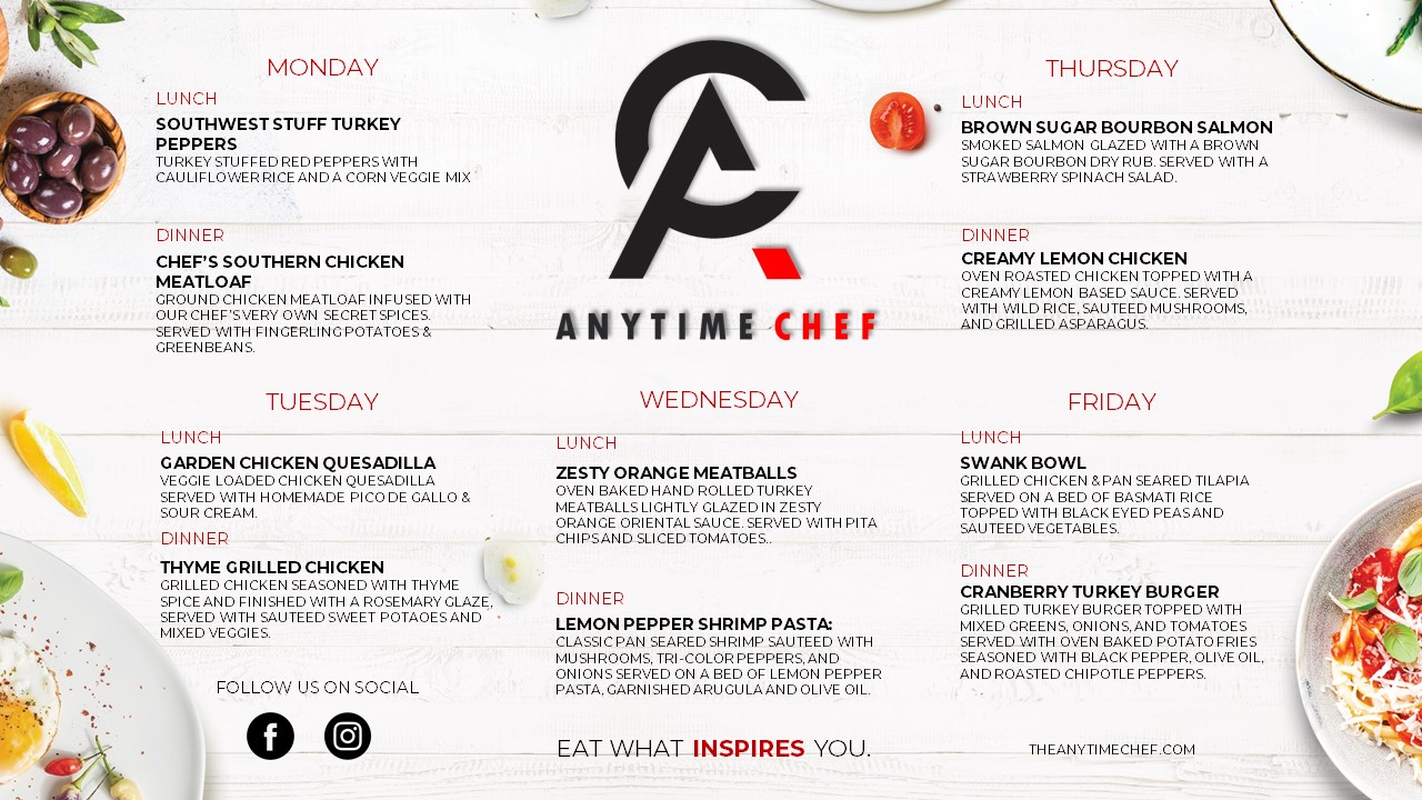 The Anytime Chef Menu