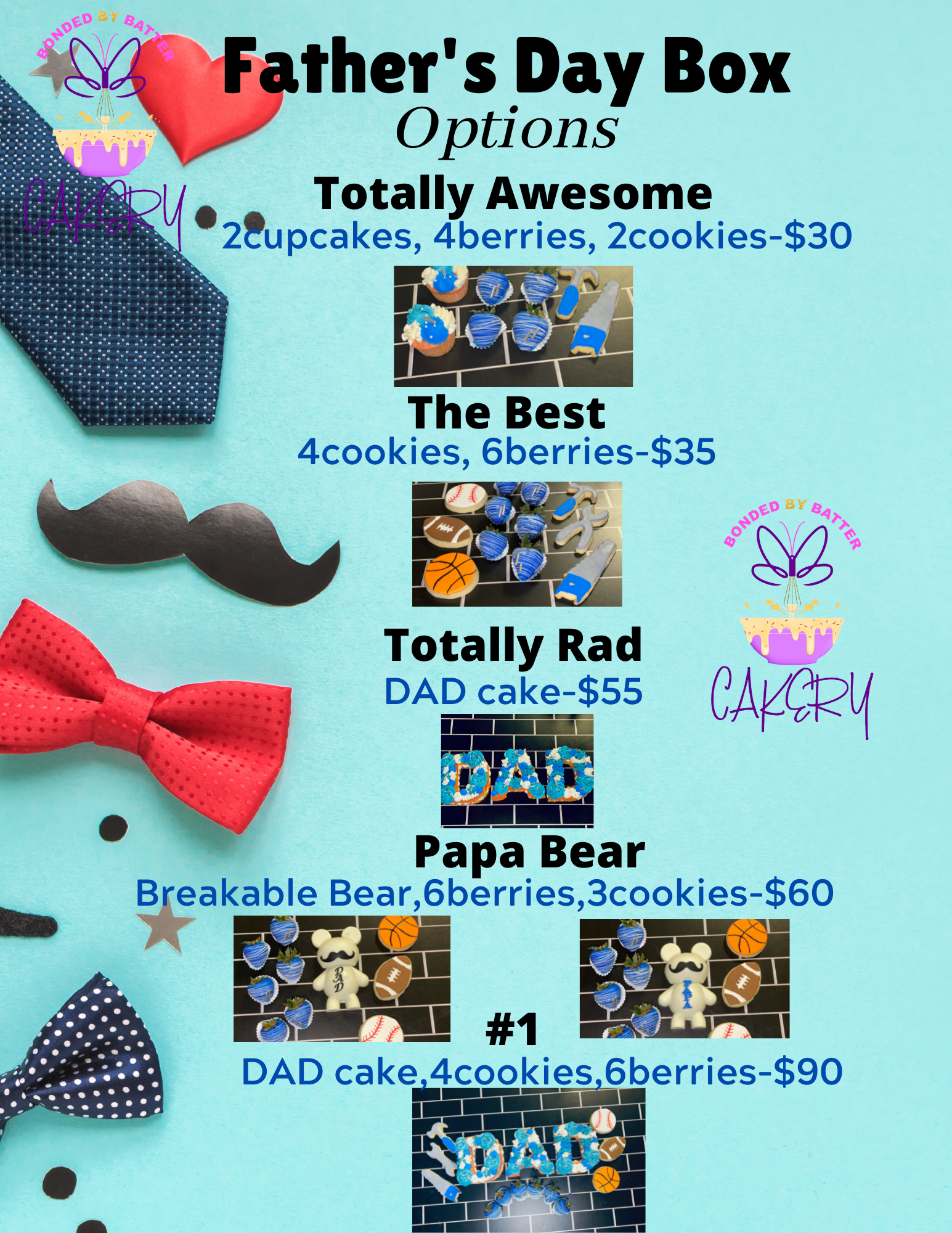 Bonded By Batter Cakery Menu