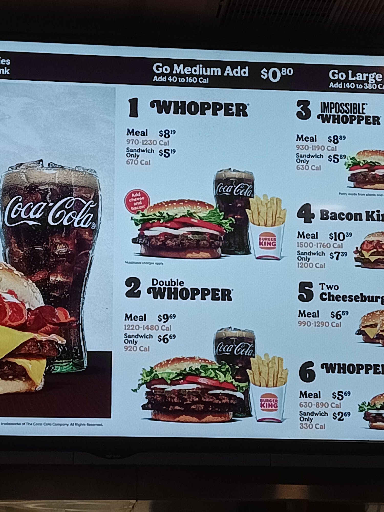 Burger King Menu