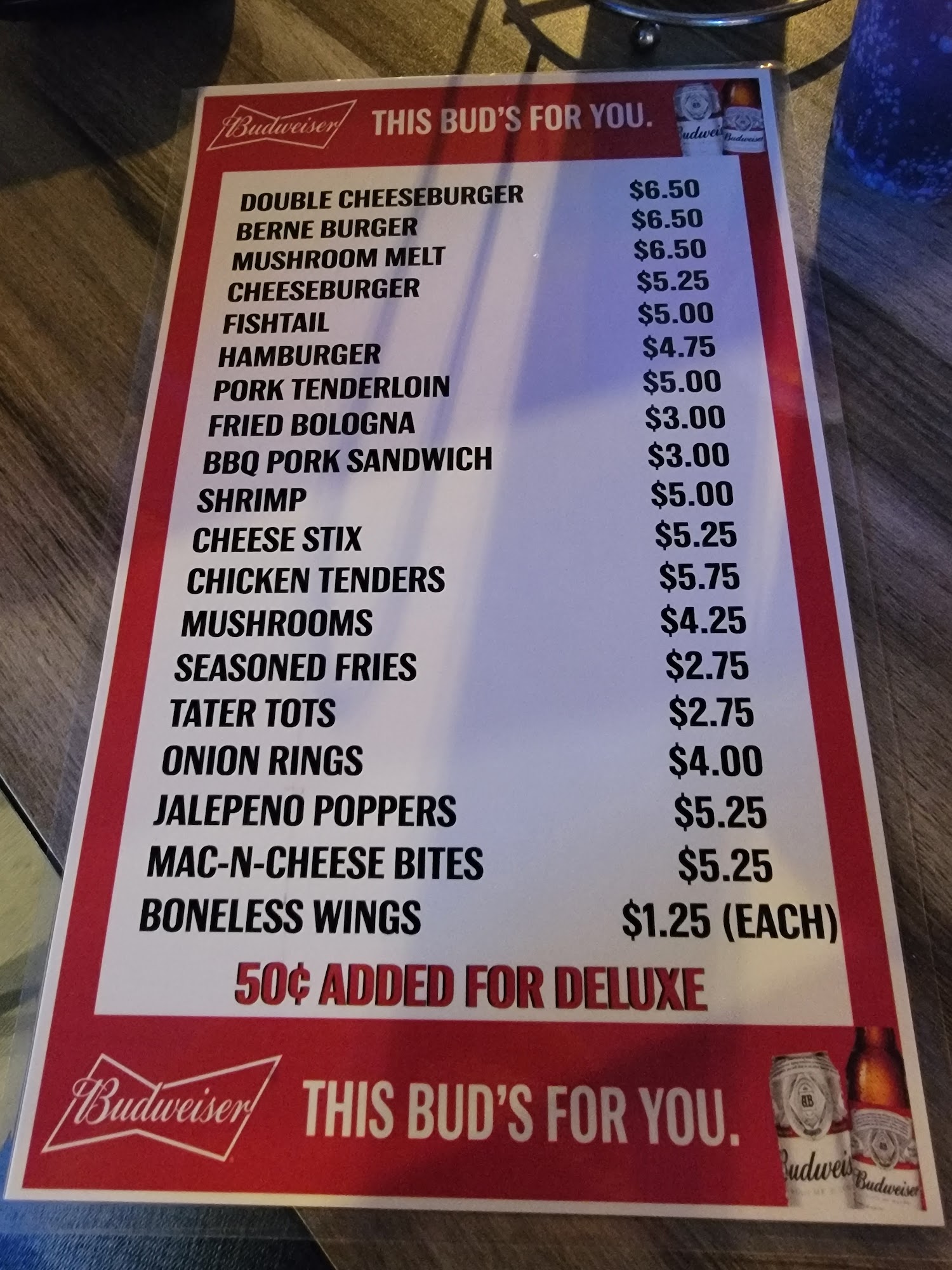 THE BERNE STATION BAR & GRILL Menu