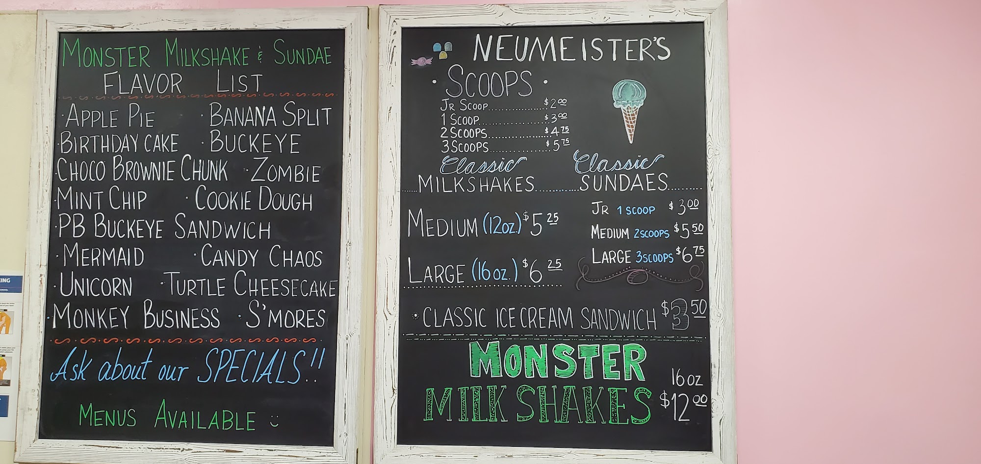 Neumeister's Candy Shoppe Menu