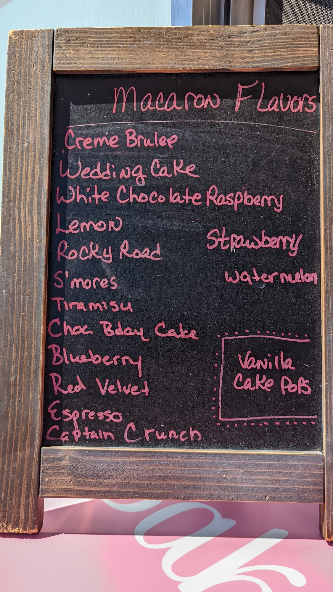 Amy's Macarons & Bakery Menu