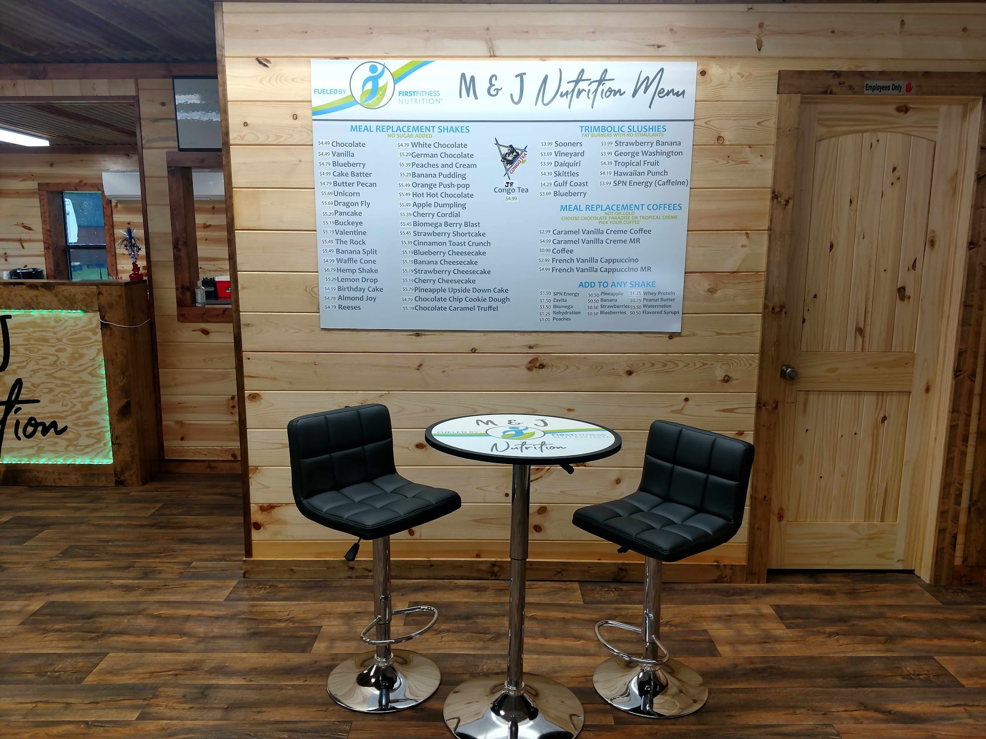 M & J General Store and Smoothie Bar Menu