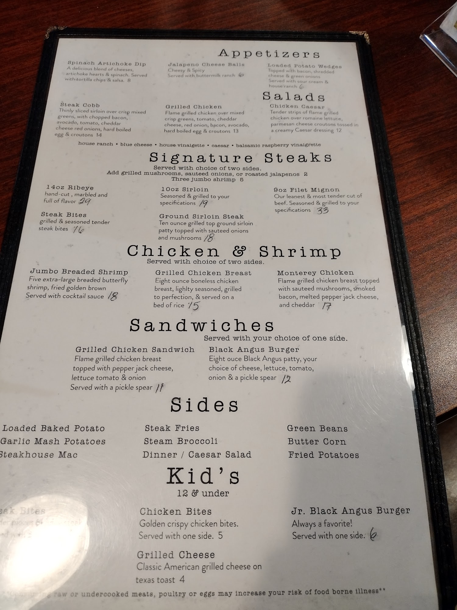 Sunny Side Up Cafe Menu