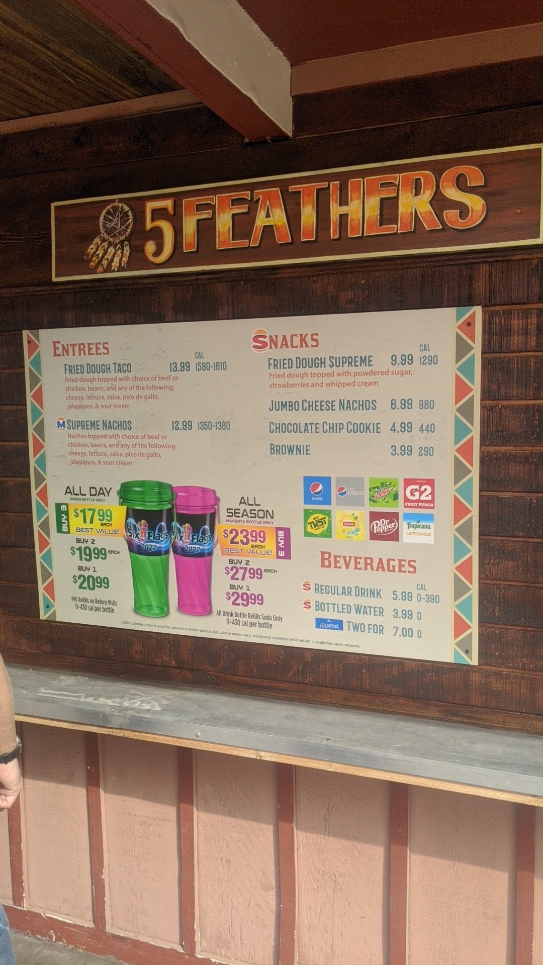 5 feathers Menu