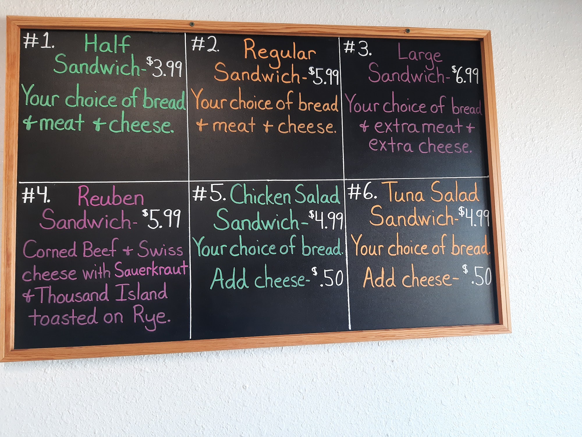 Cedarwood Market Menu