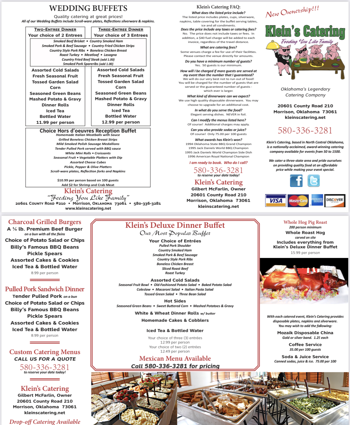 Klein's Catering Services Menu