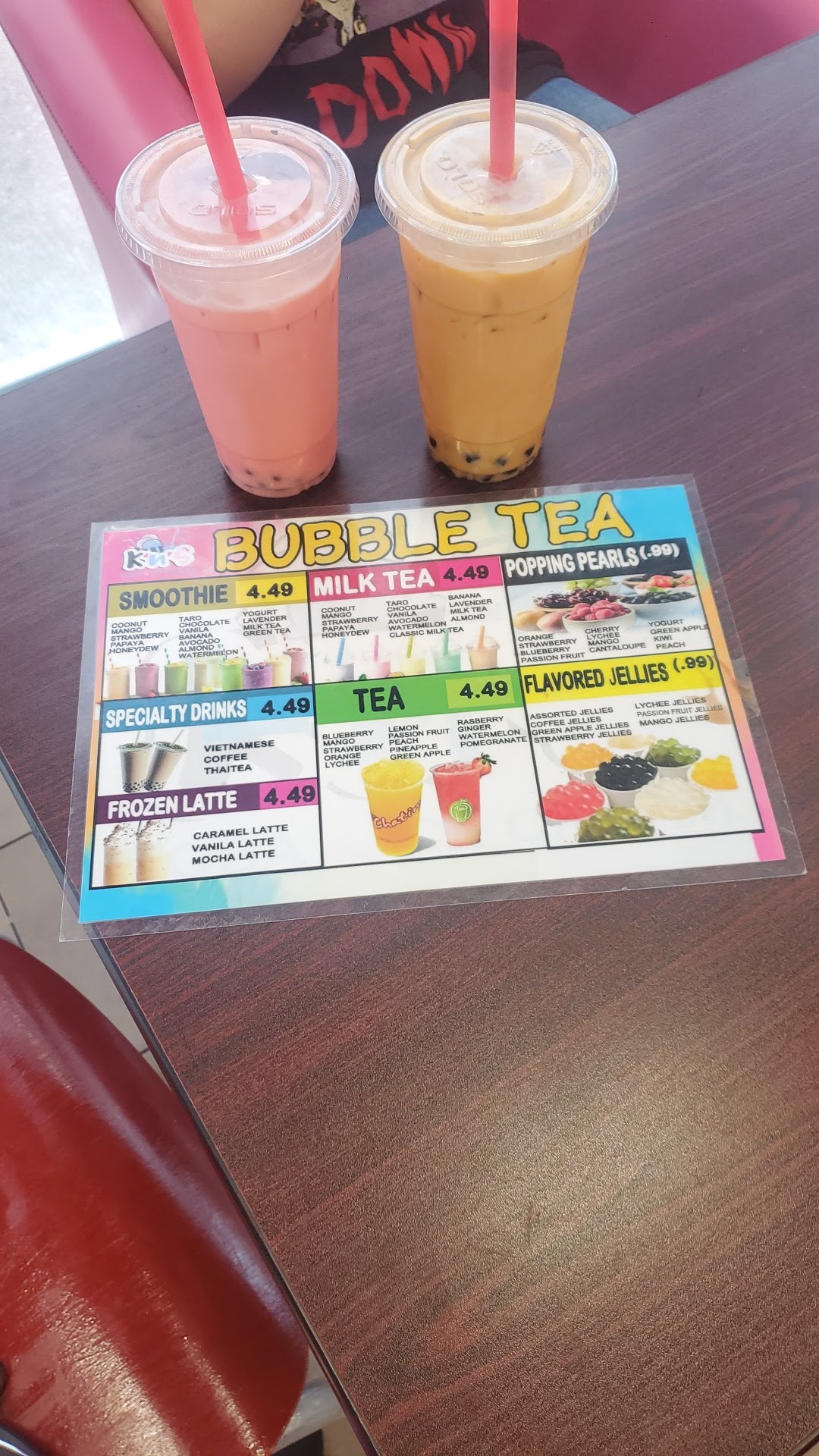 KNS Boba & Ashby's Ice Cream Menu