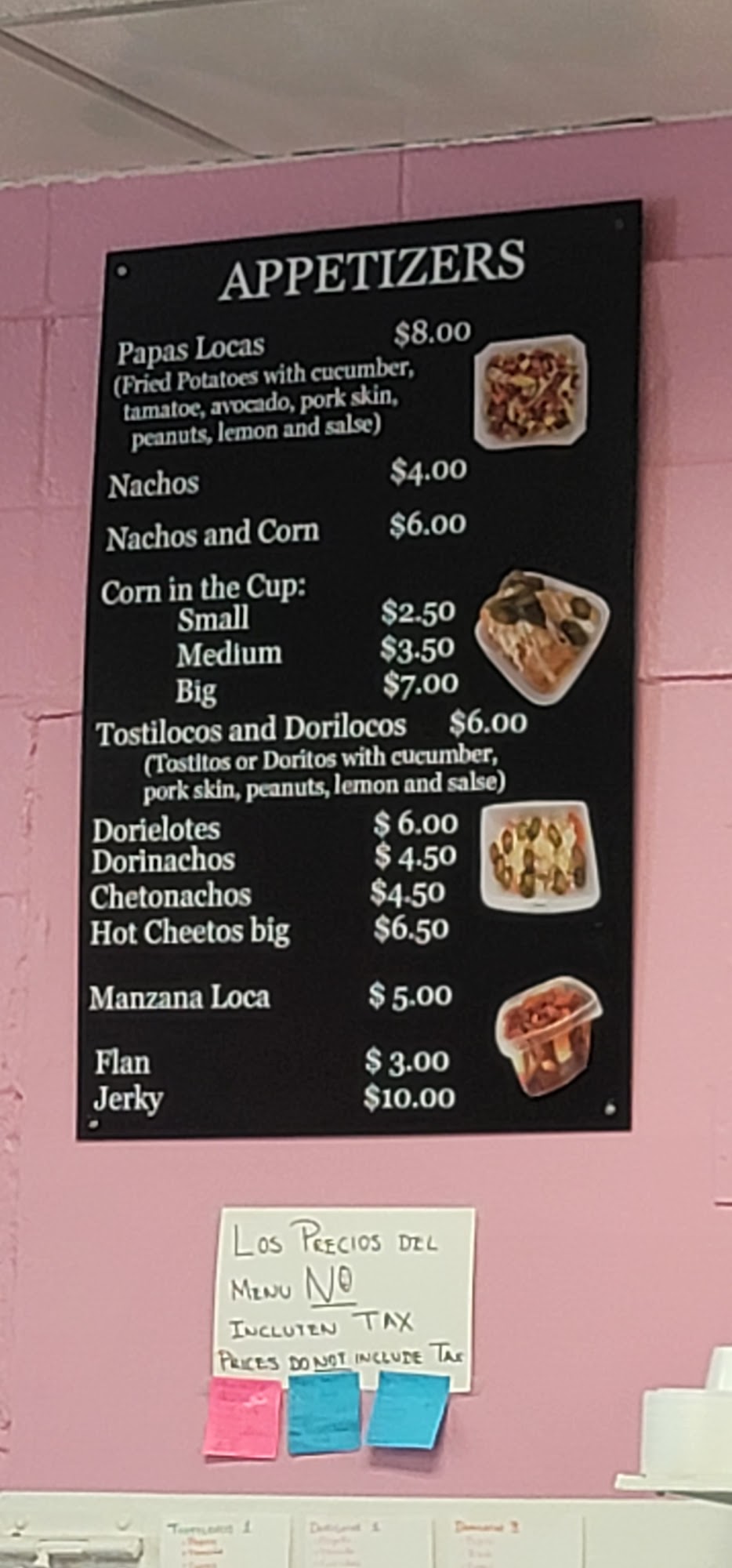 Yanny's Paradise Menu