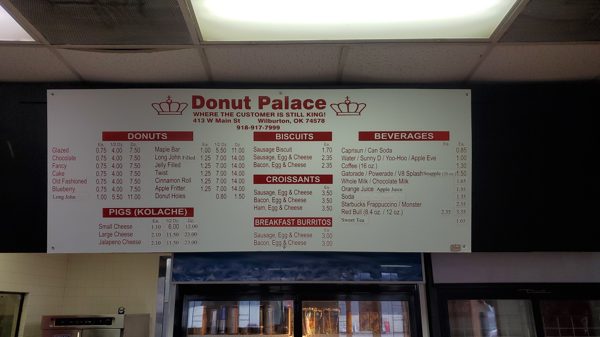 Donut Palace Menu