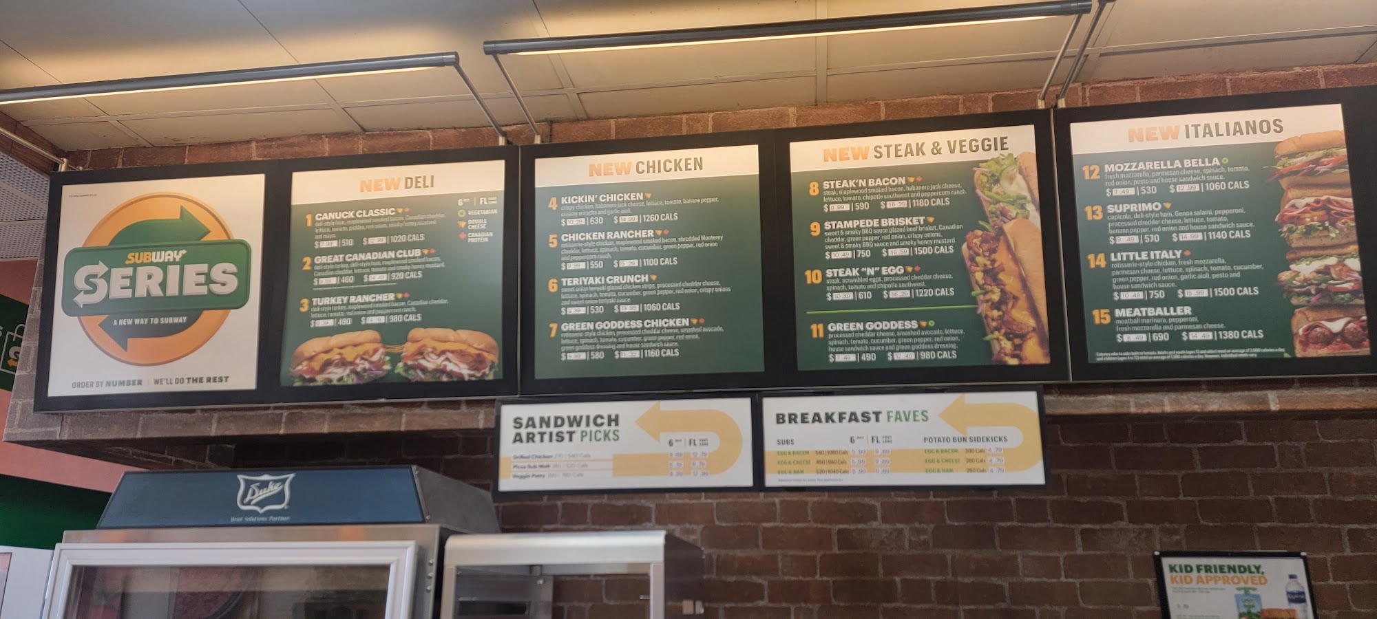 Subway Menu