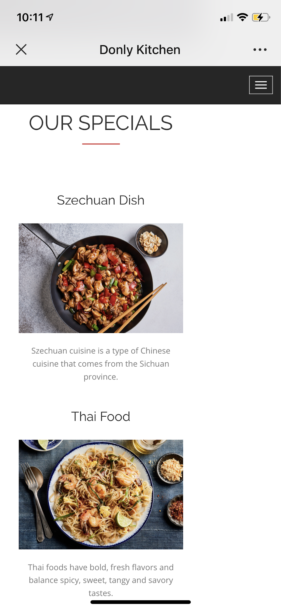 Donly Kitchen Chinese Restaurant Menu