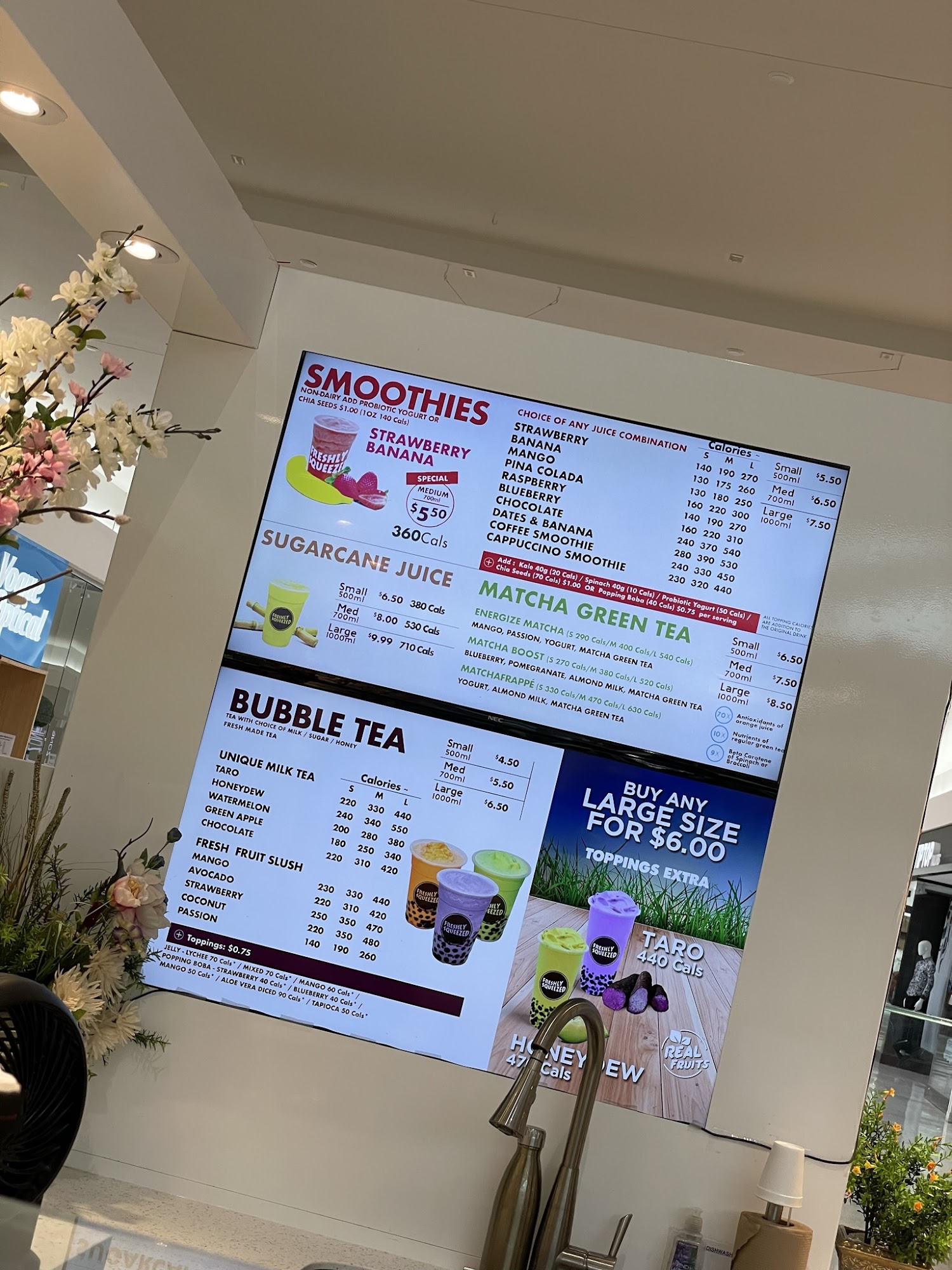 Freshly Squeezed Menu