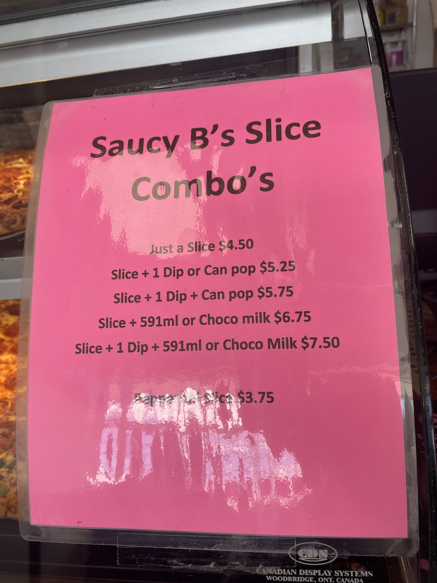 Saucy B's Pizzeria Menu