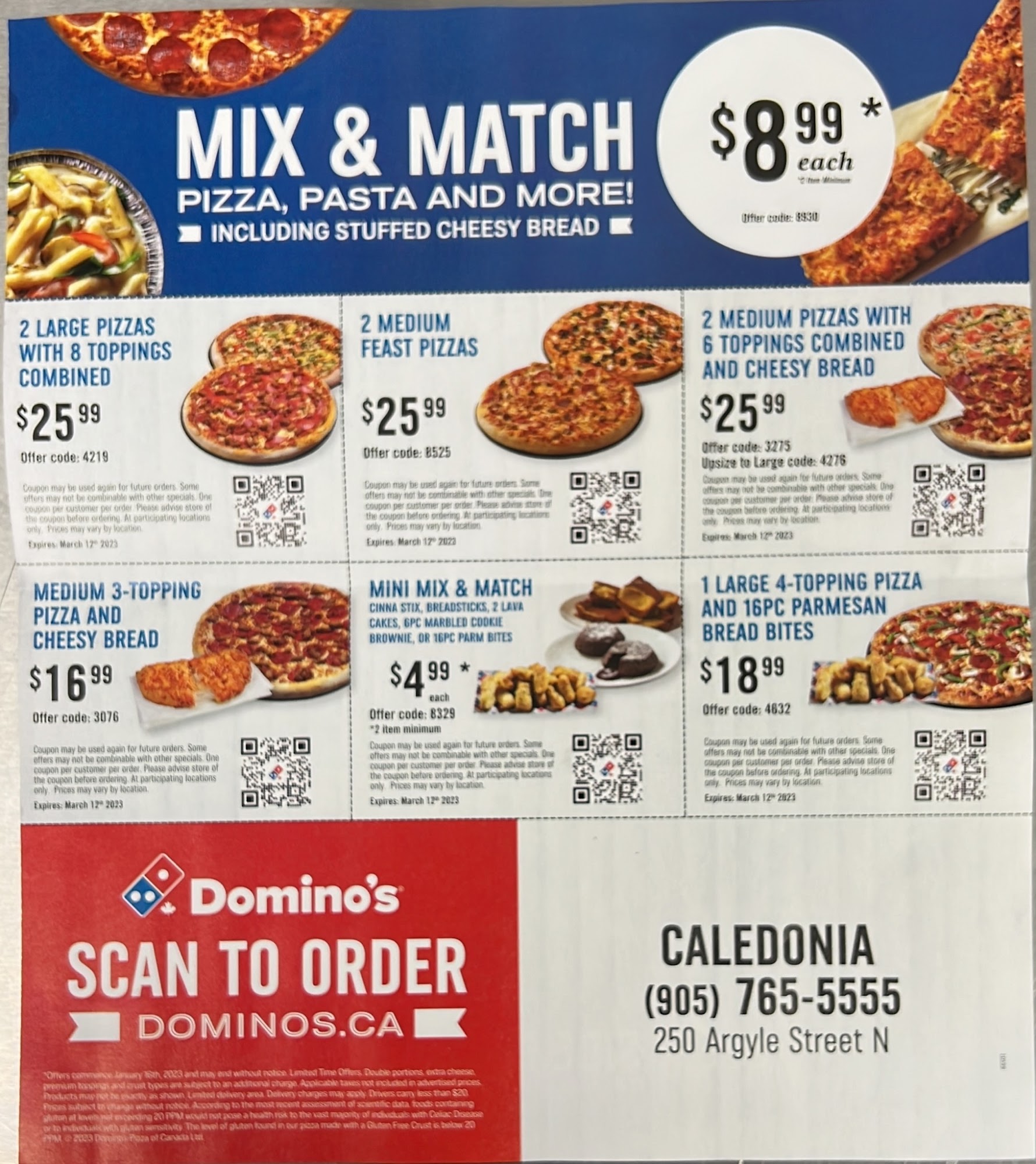 Domino's Pizza Menu
