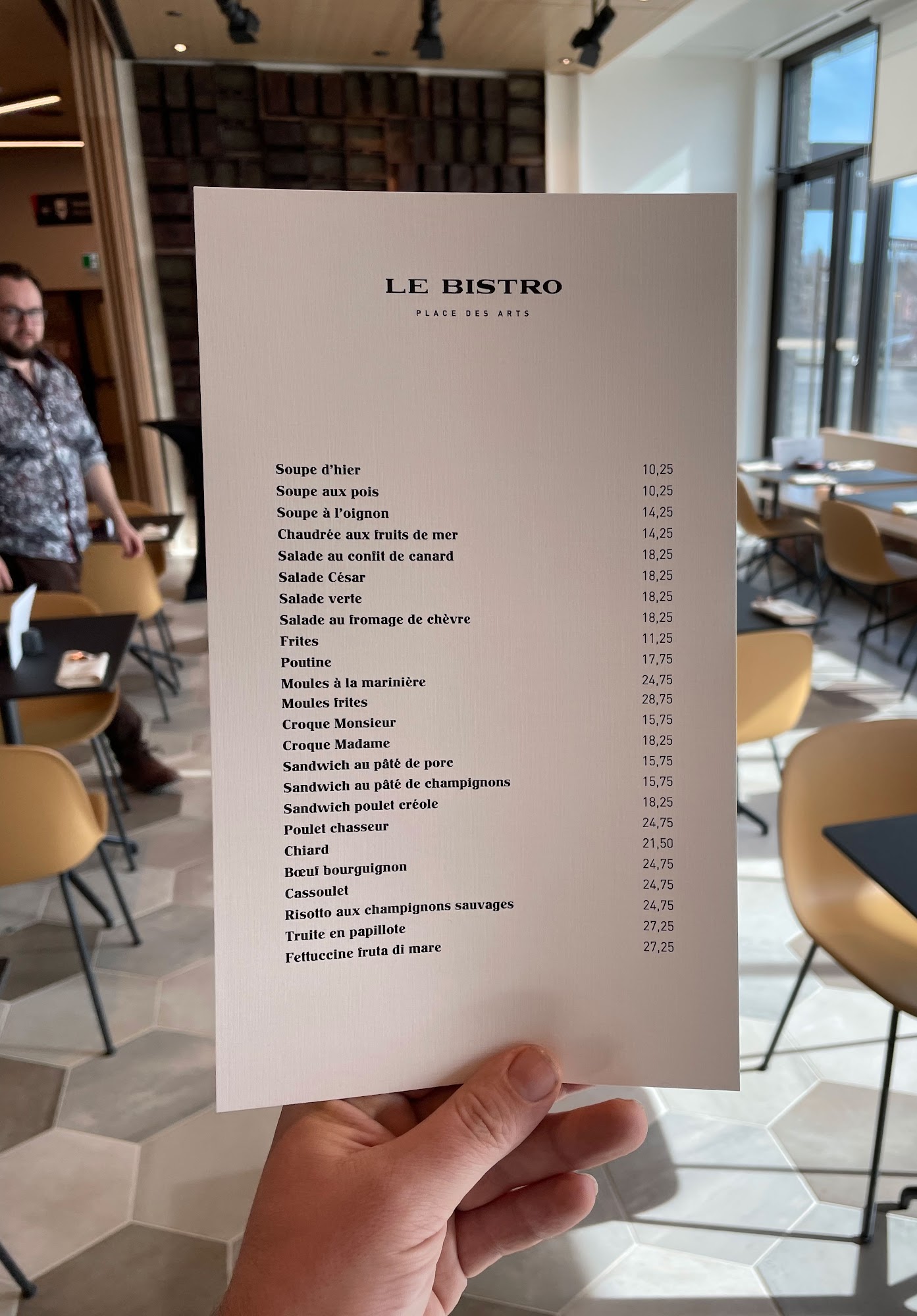 Le Bistro Menu