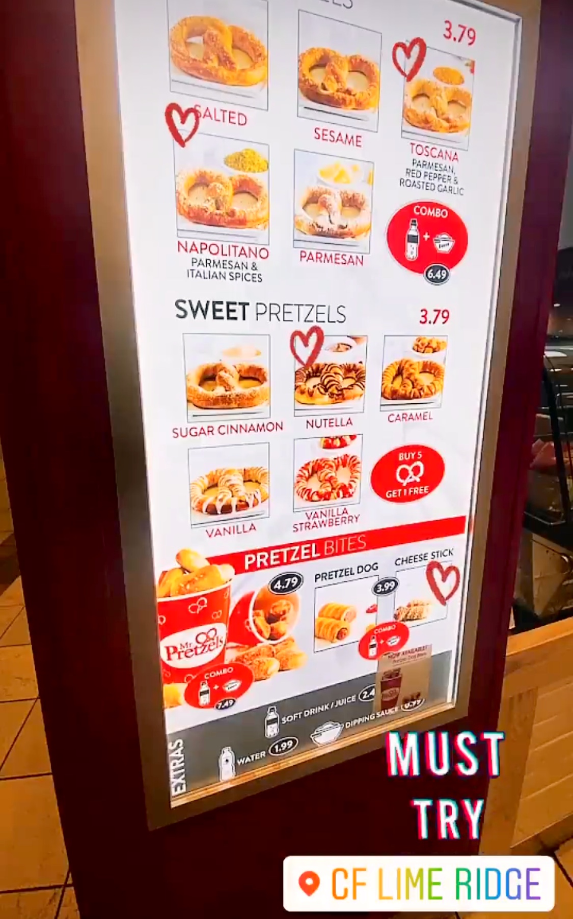 Mr. Pretzels Menu