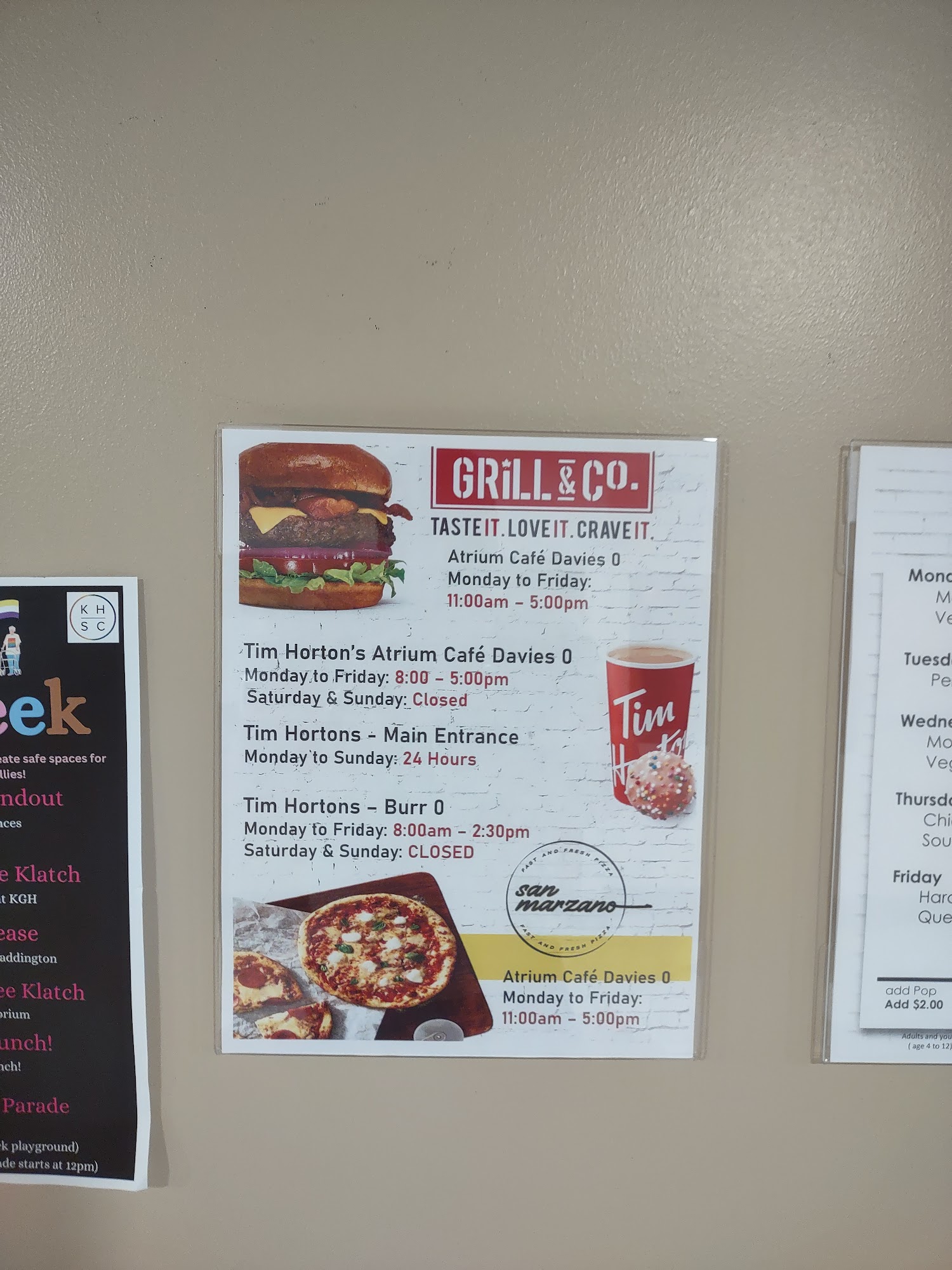 Tim Hortons Menu