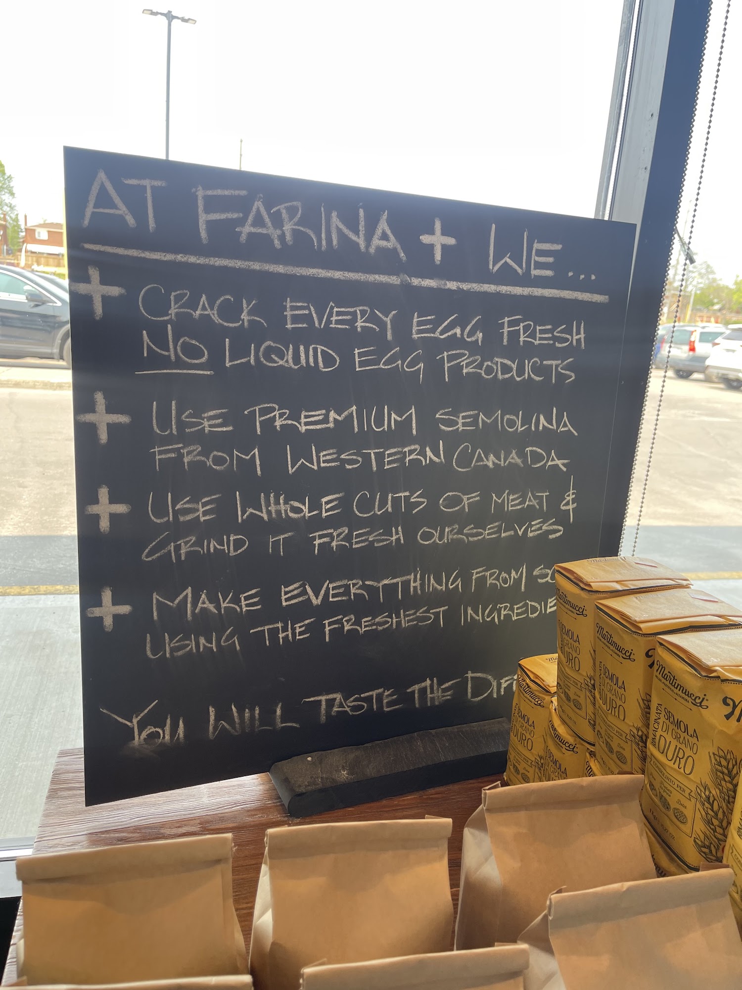 Farina Plus Inc. Menu