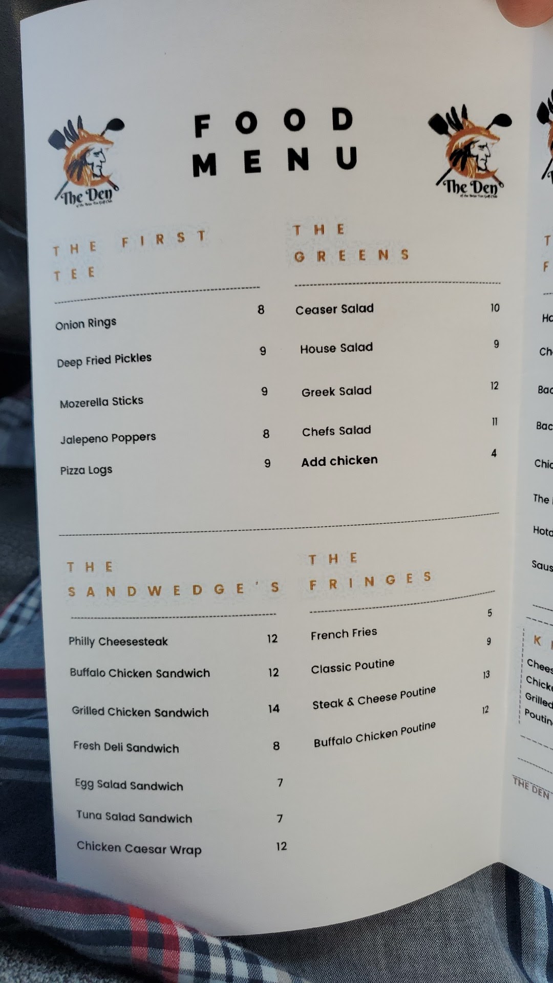 The Den Menu