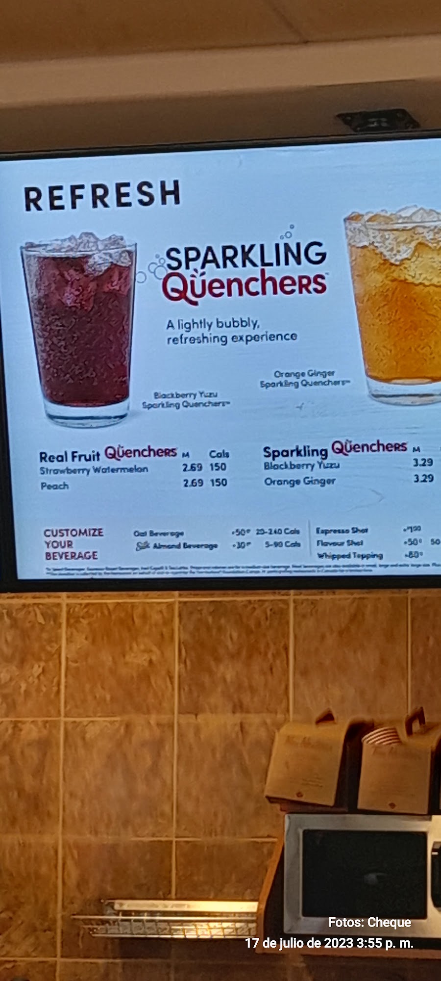 Tim Hortons Menu