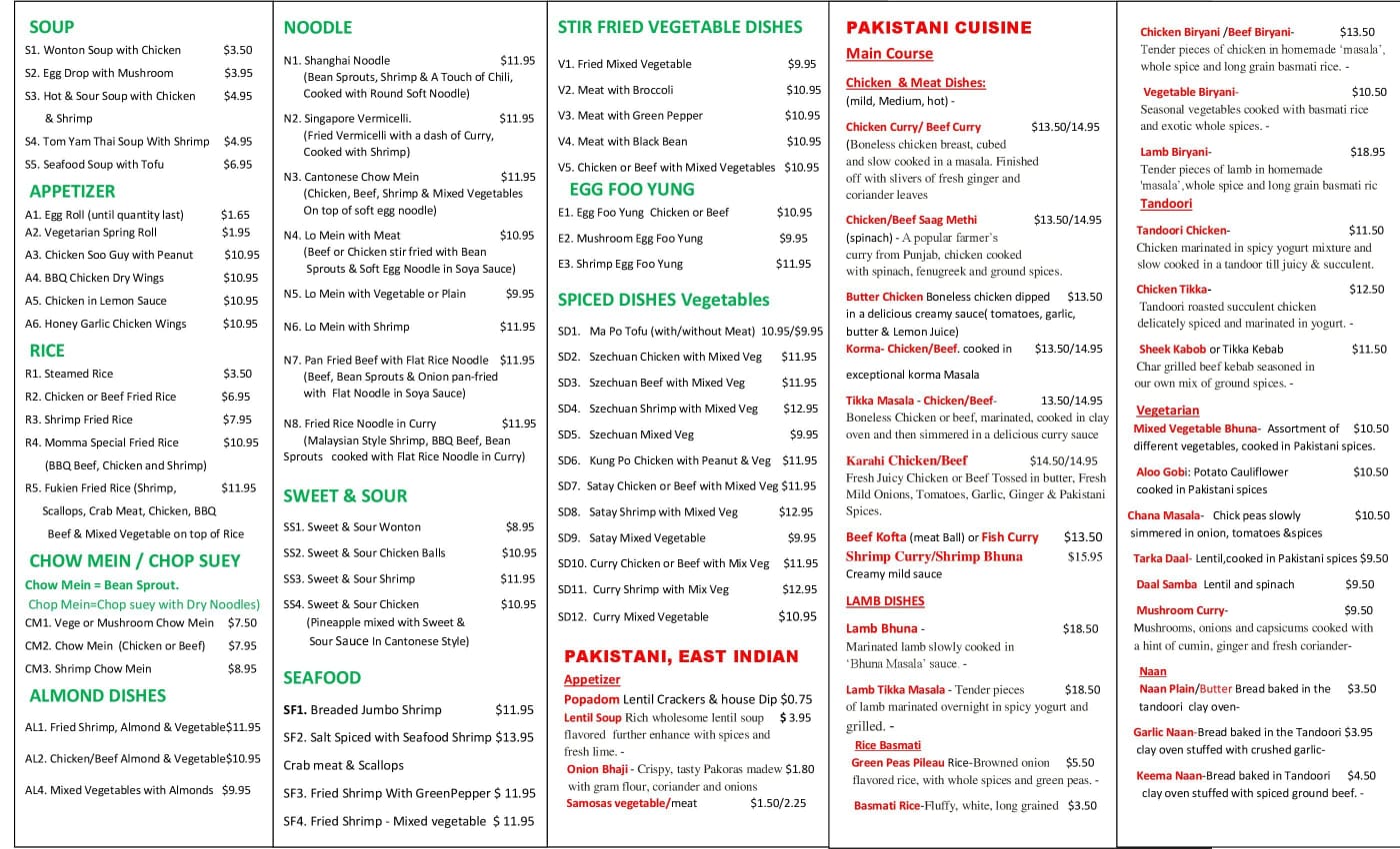 Tandoori Plus Menu