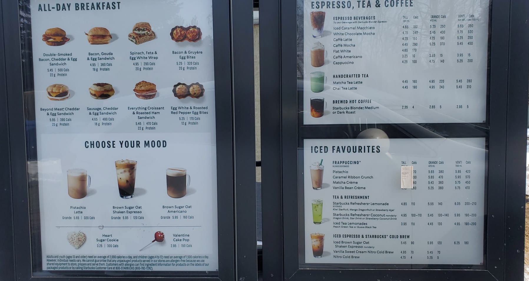 Starbucks Menu