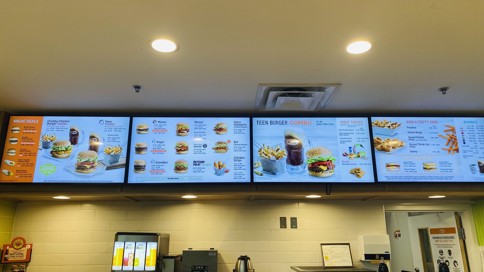 A&W Canada Menu