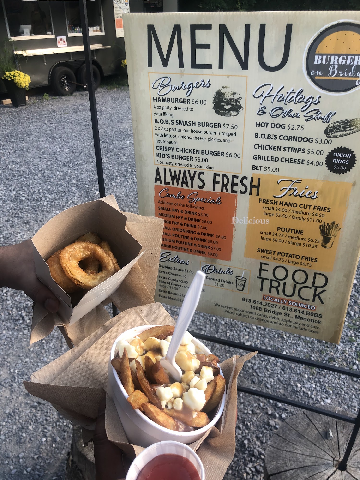 Burgers on Bridge Menu