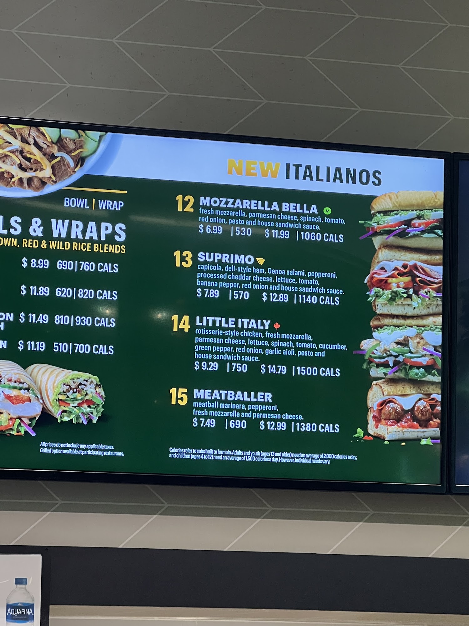Subway Menu