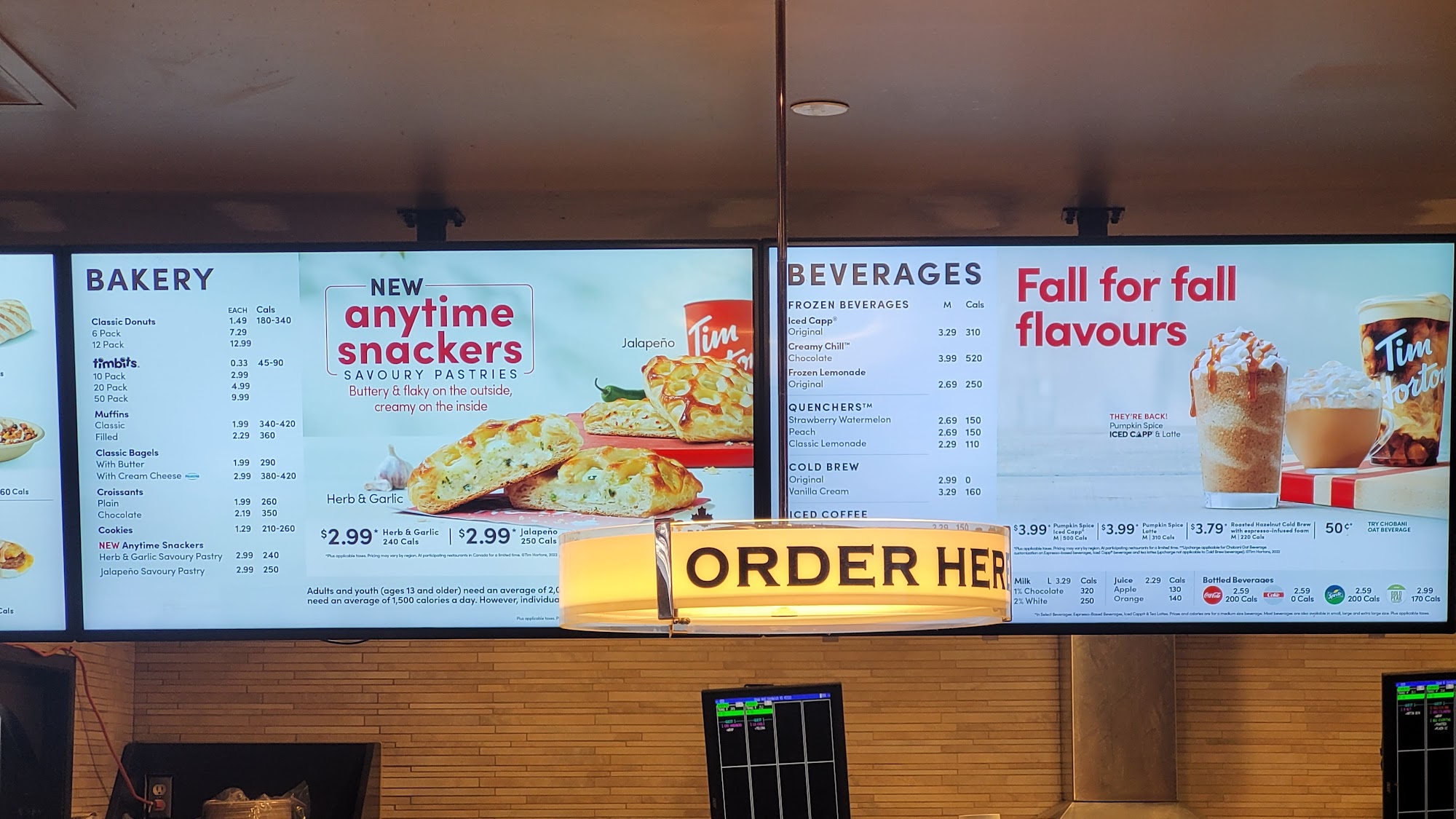 Tim Hortons Menu