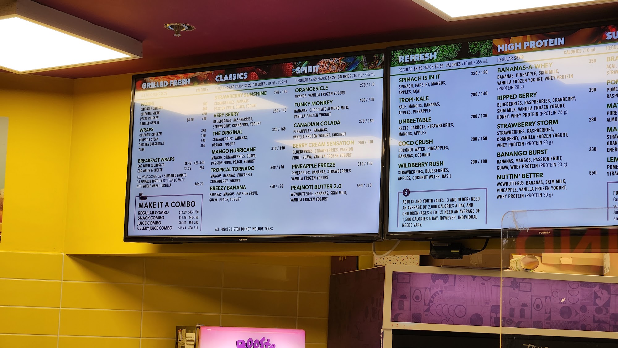 Booster Juice Menu